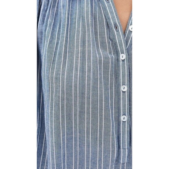 Nili Lotan Normandy Shirt Tunic Top Striped Printed Cotton Oversized XS 283652 - Picture 5 of 10